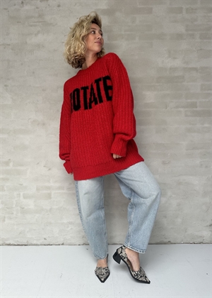 Brandy Knitted Logo sweater High Risk Red ROTATE By Birger Christensen